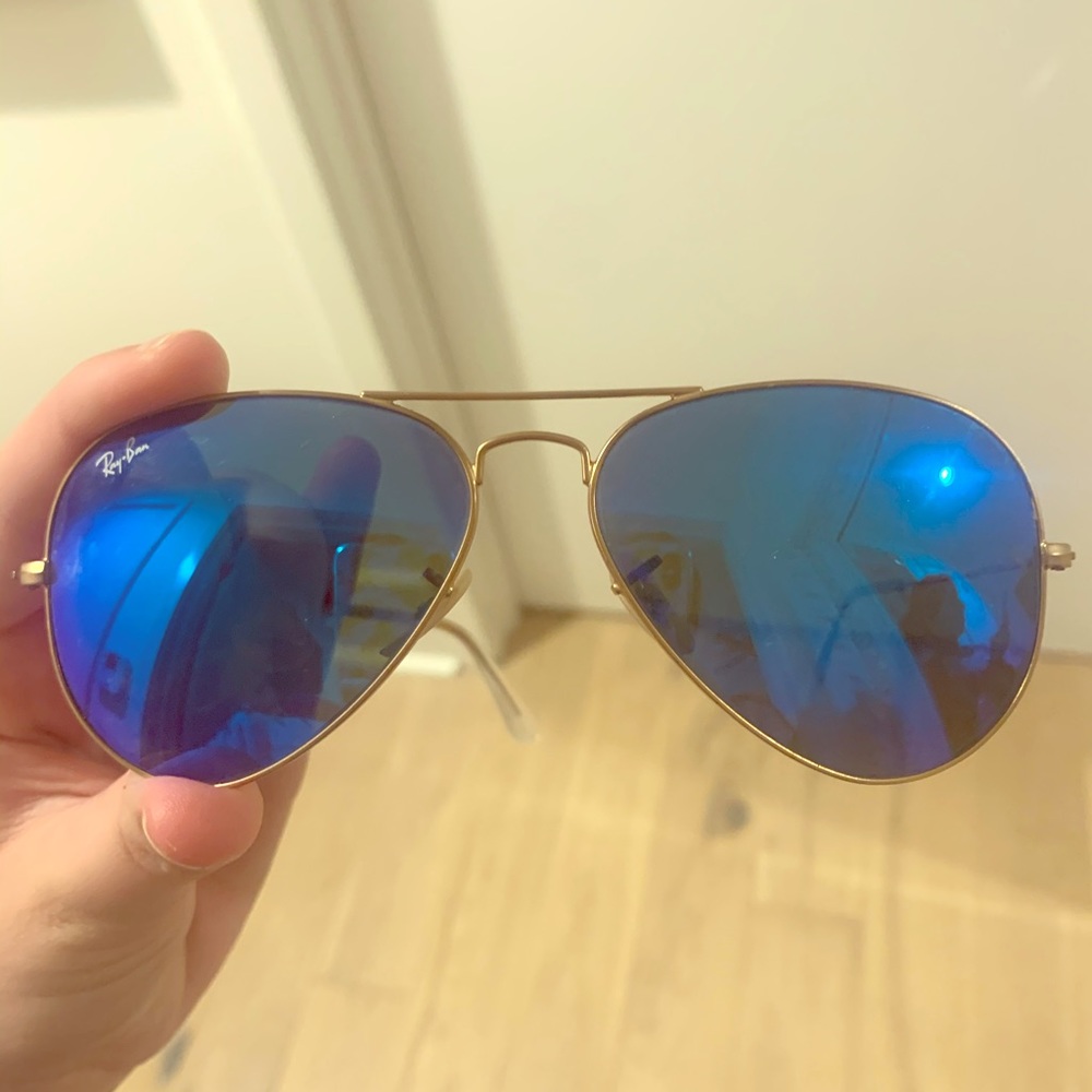 RAY BAN AVIATOR BLUE FLASH / MIRROR SUNGLASSES